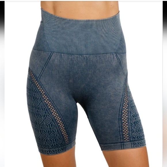 MAXXIM Pants - MAXXIM | NWT Blue Acid Wash Biker Shorts